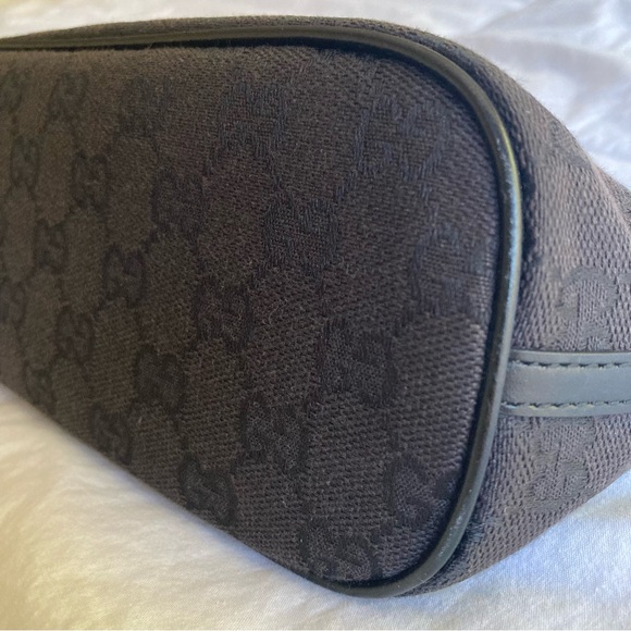 GUCCI Black Pouchette Monogram Mini Shoulder baguette handbag Y2K bag purse - Picture 6 of 16
